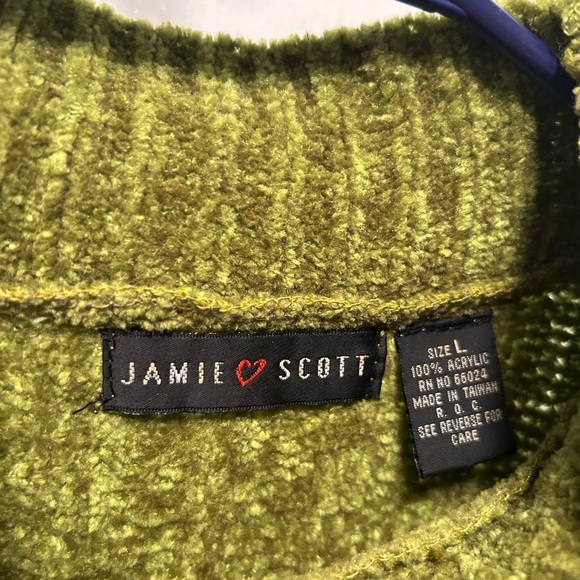 Olive and Navy Striped Women's Turtleneck Sweater - Picture 3 of 3